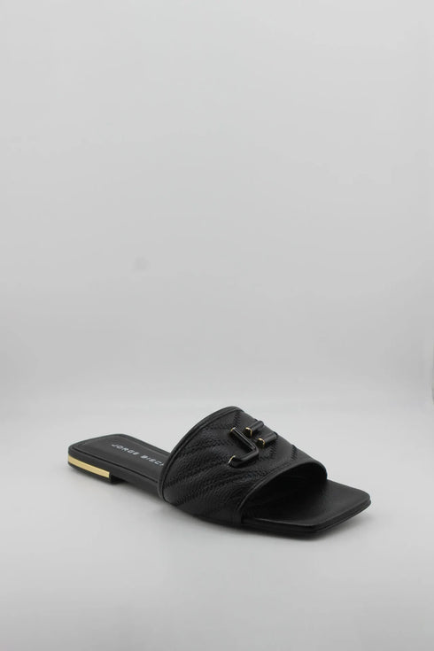 Jorge Bischoff Quilted Slide Sandals with Buckle